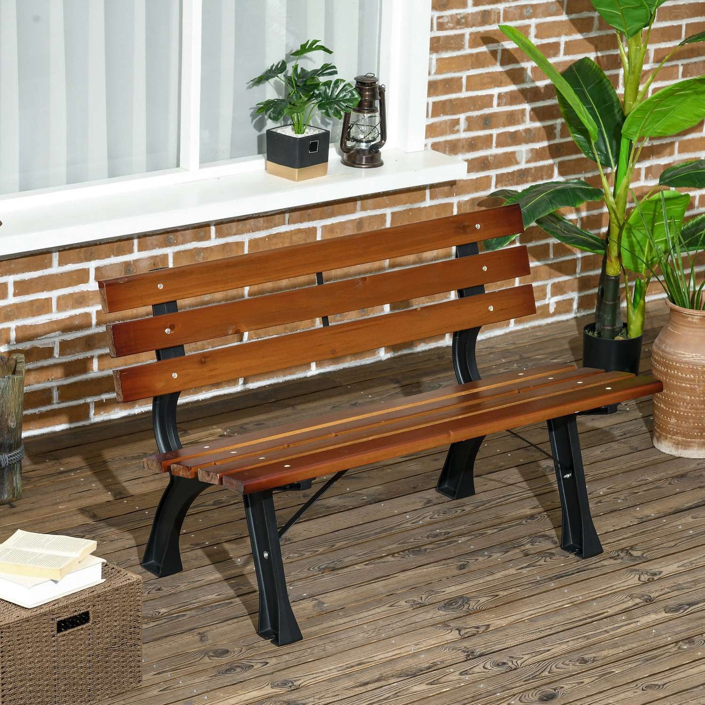 Garden bench 2-seater with backrest - 120 cm