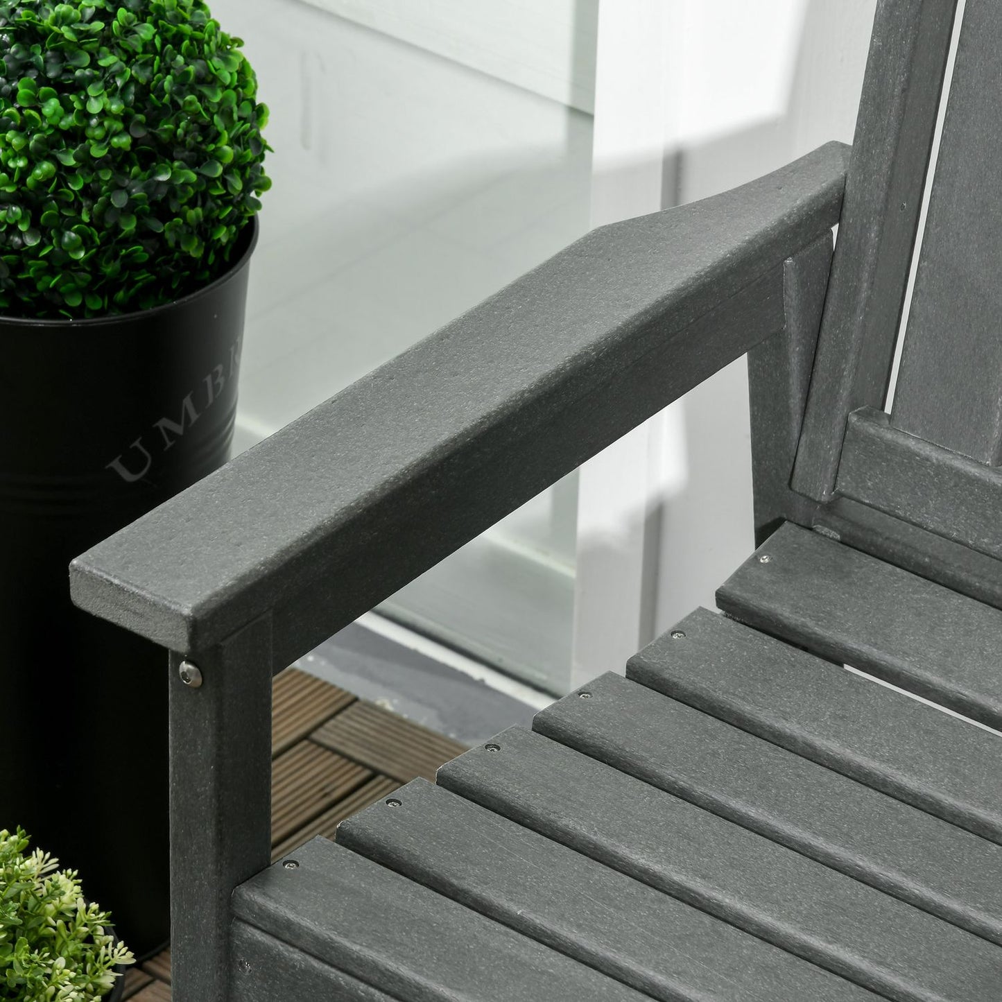 Weatherproof 2-seater garden bench with backrest, 124x60x87cm