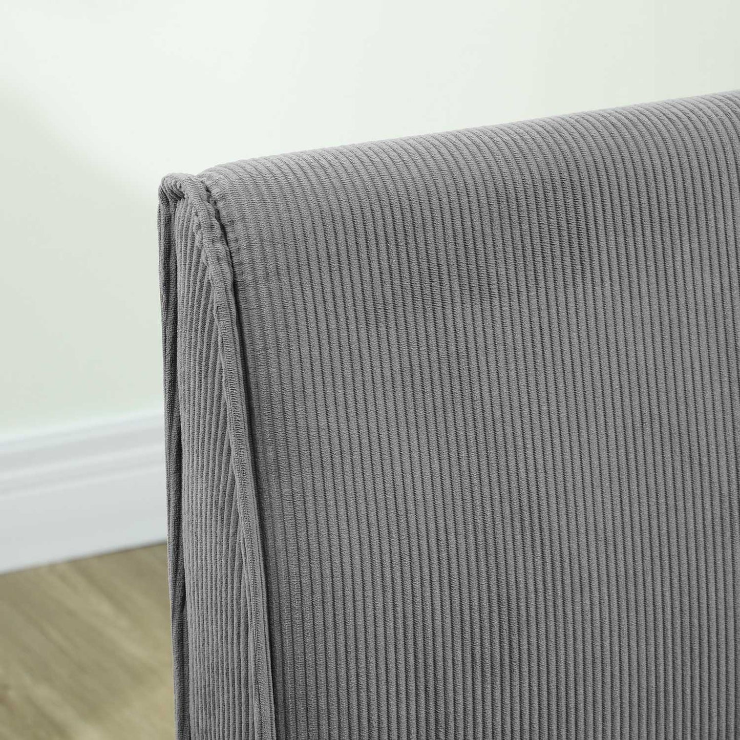Gray 2-seater Manchester sofa, wooden legs, padded upholstery