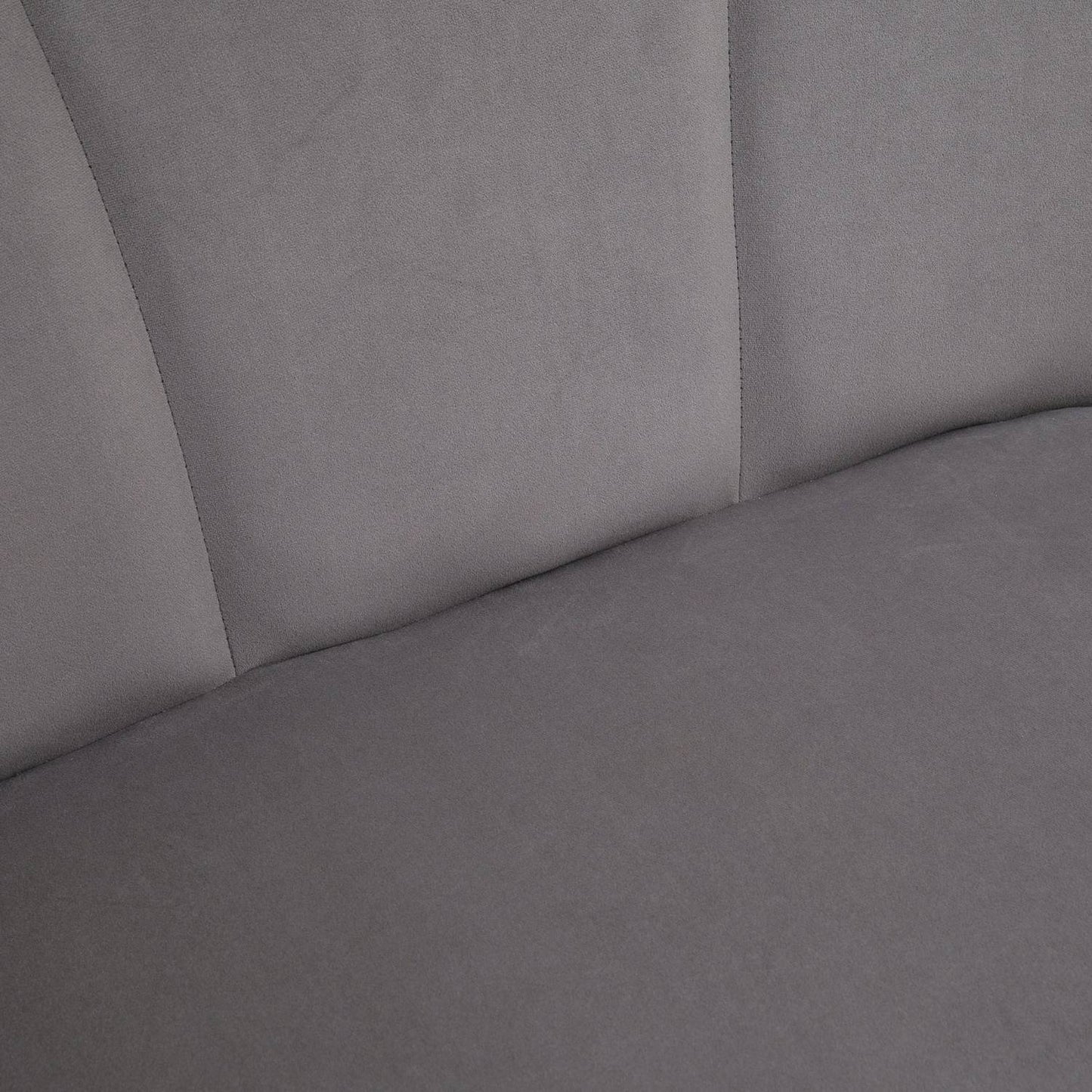 2-seater sofa, double sofa, two-seater lounge chair in modern design, load capacity up to 160 kg, 132 x 66 x 80 cm, grey