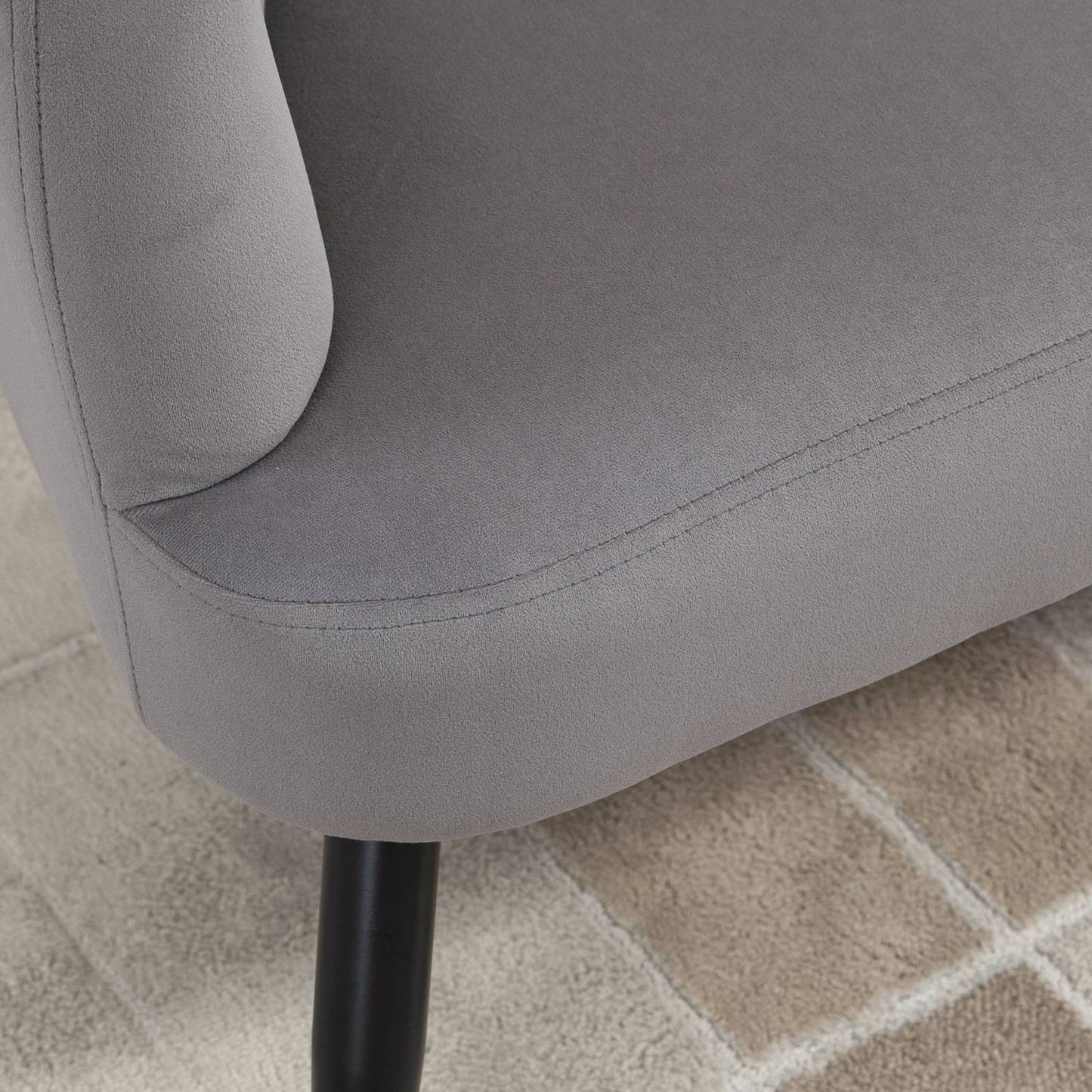 2-seater sofa, double sofa, two-seater lounge chair in modern design, load capacity up to 160 kg, 132 x 66 x 80 cm, grey