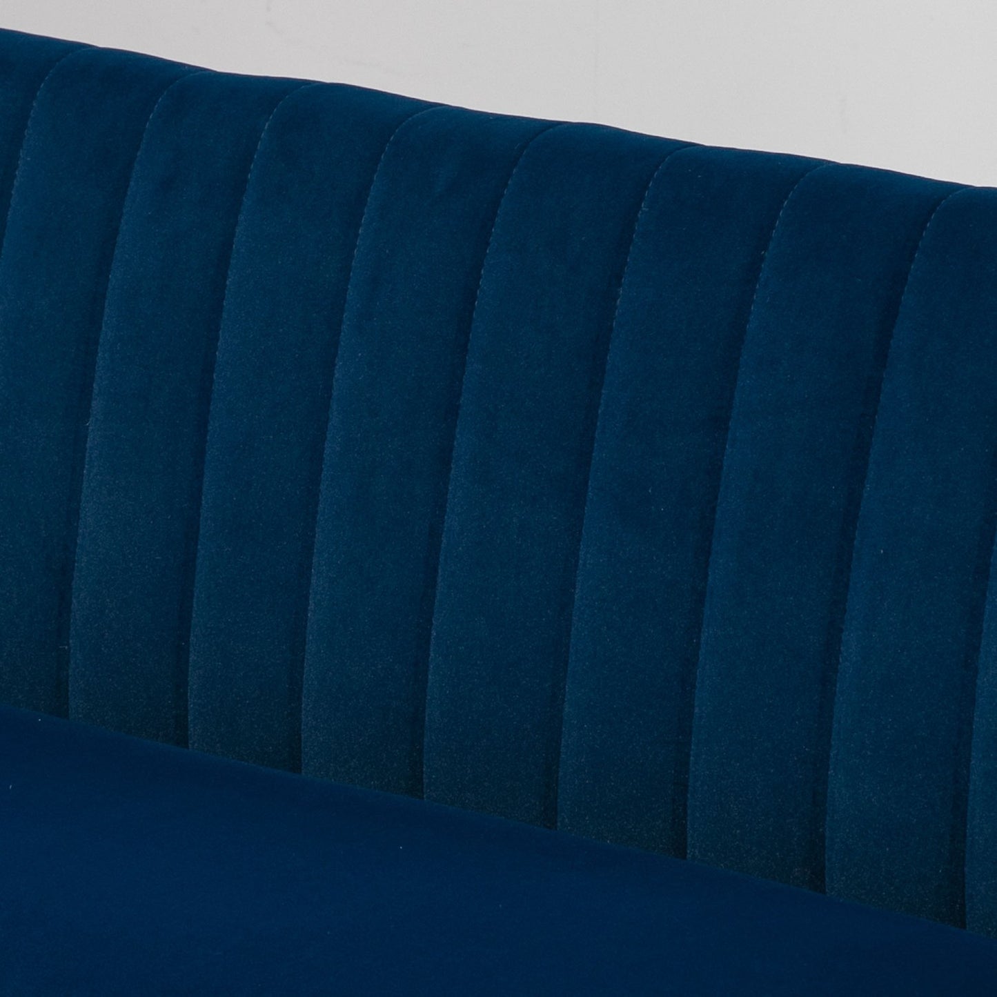 Sky blue Loveseat sofa with wooden legs - linen look