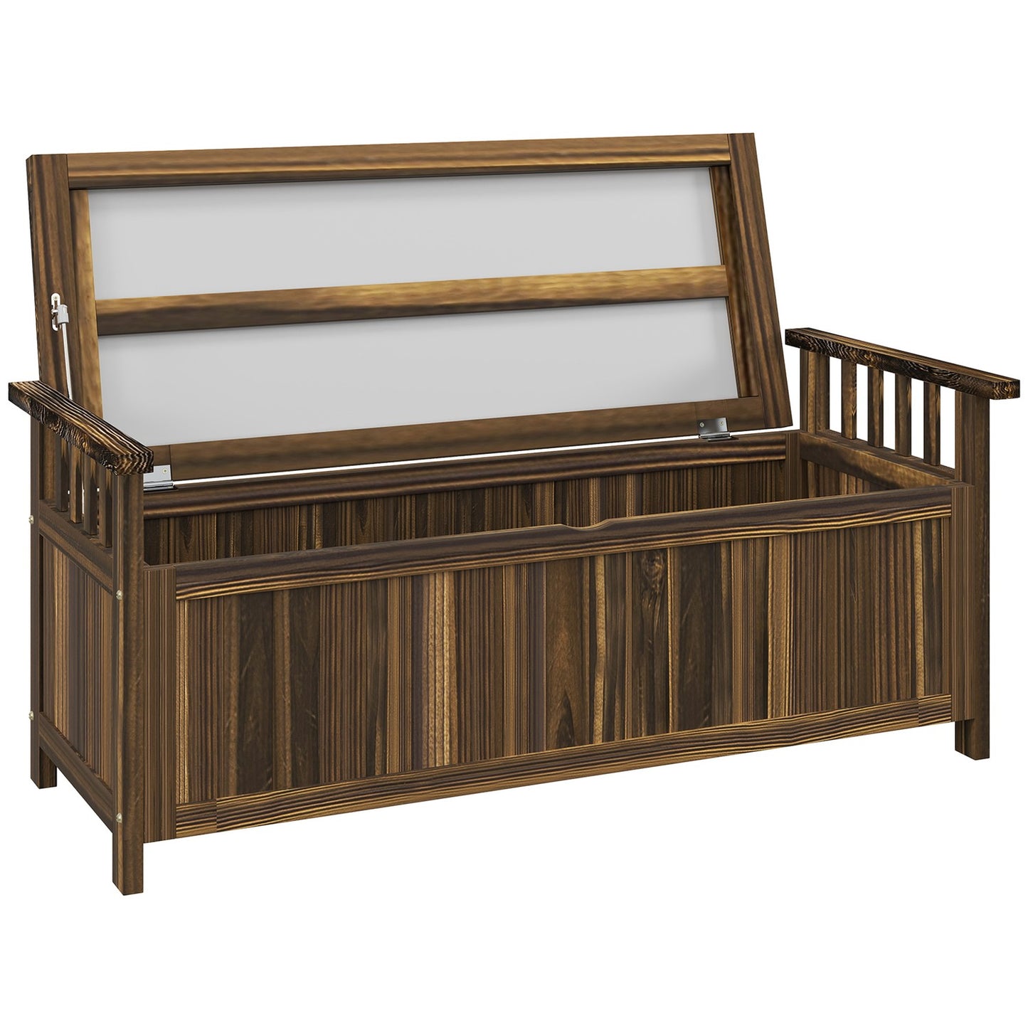 2-seater weatherproof wooden garden bench with storage
