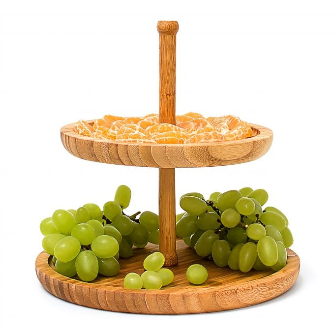 2-tier bamboo tray