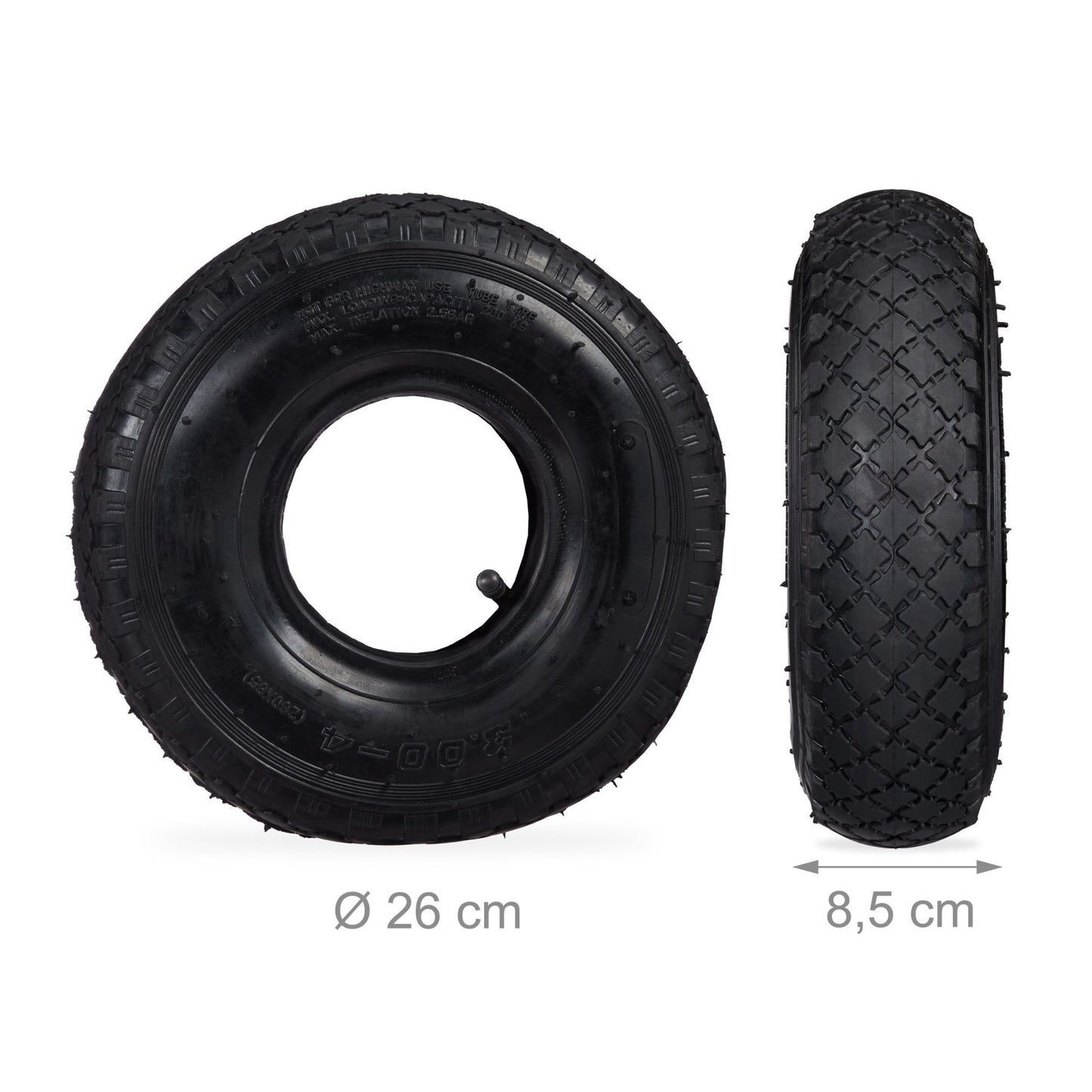 2 tires for sack cart 3.00-4 with hose