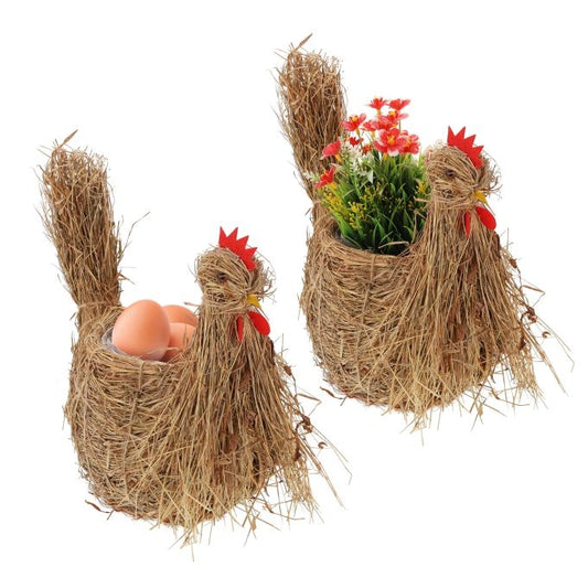 2x Chicken Flower Pot