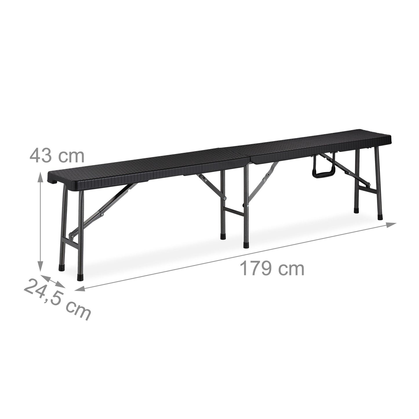 2x Folding Benches Black