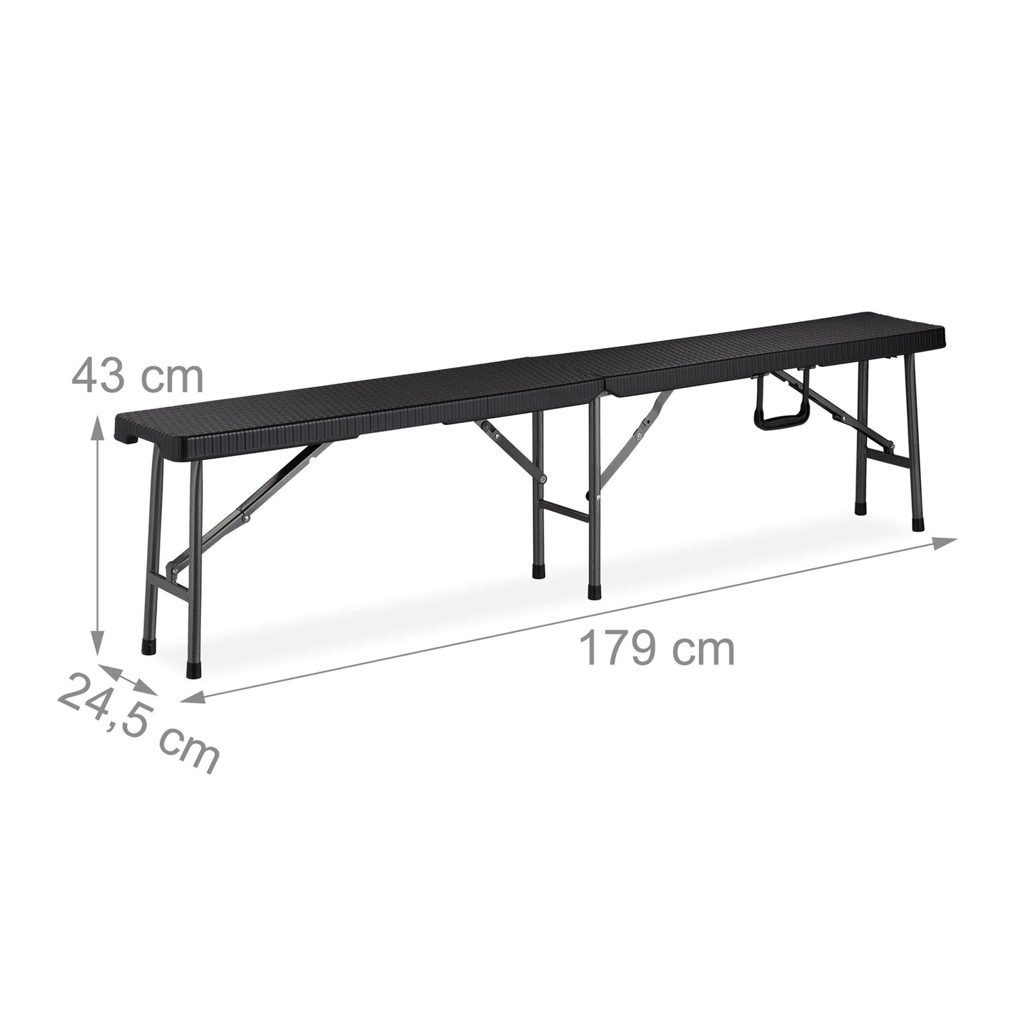 2x Folding Benches Black