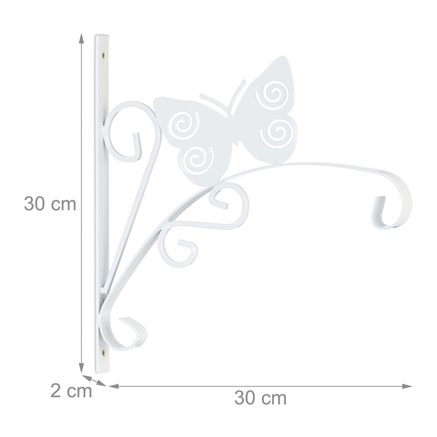 2x Holder for hanging basket with butterfly