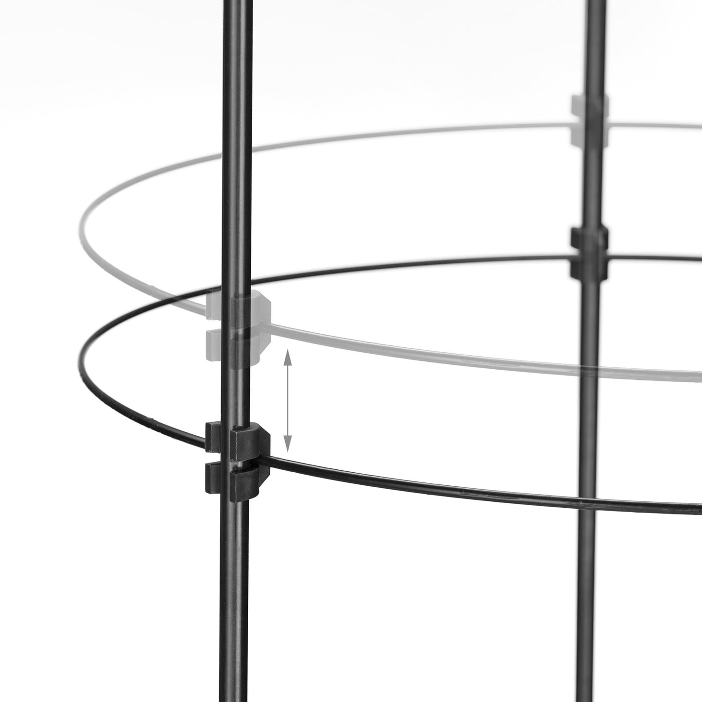 2x Plant Supports with Rings, 120 cm