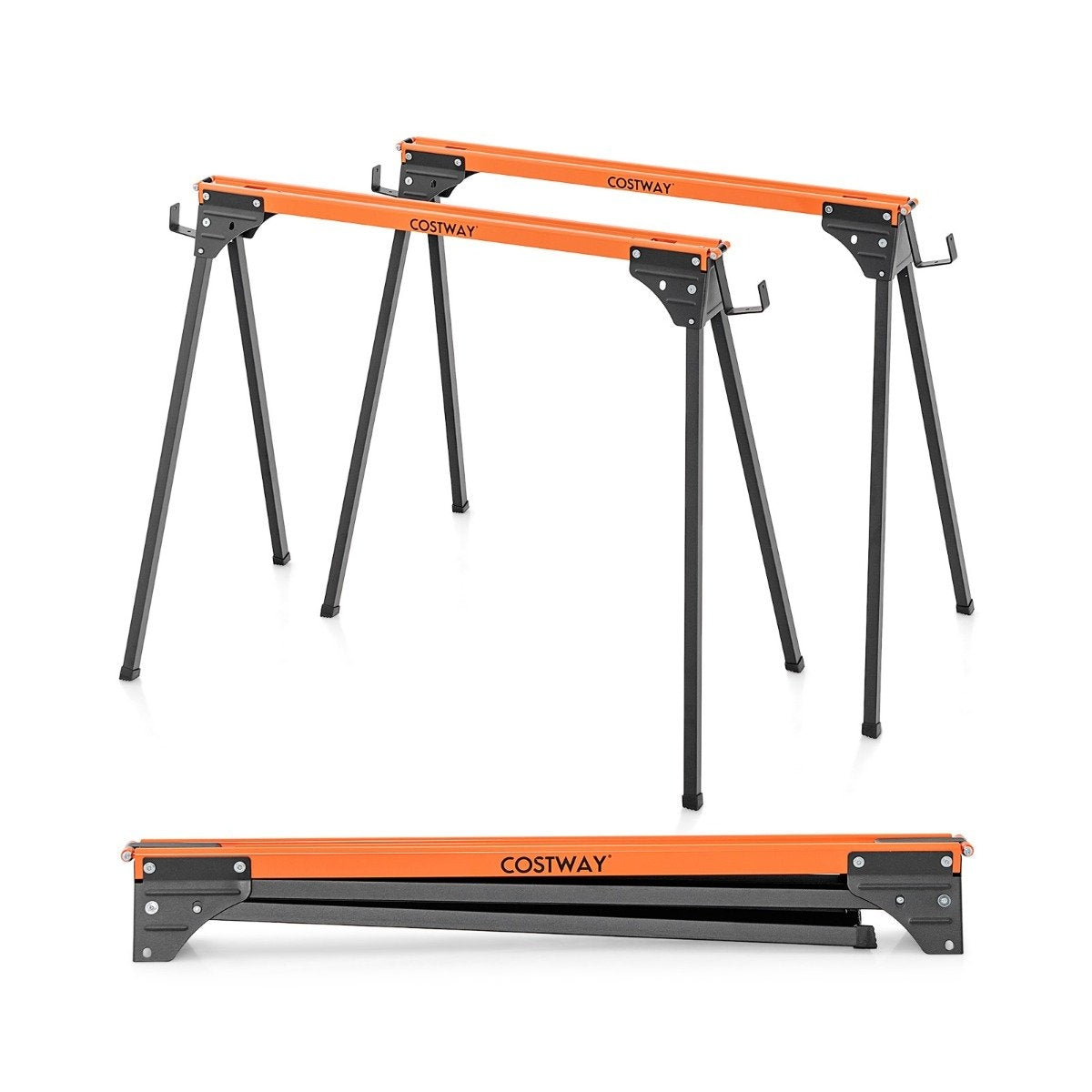 2 x sawhorse work trestle foldable scaffolding trestle can hold up to 500 kg 96.5 x 47 x 76 cm