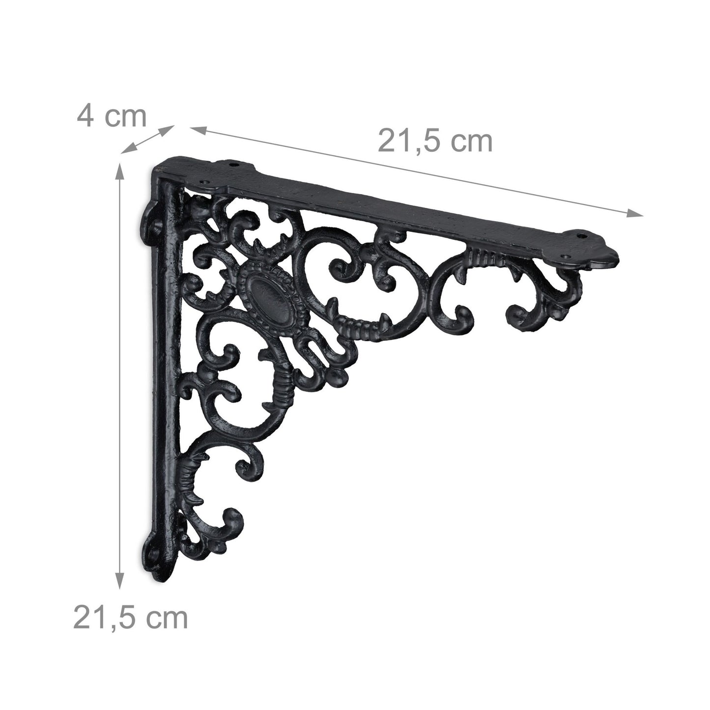 2x shelf bracket forged in cast iron