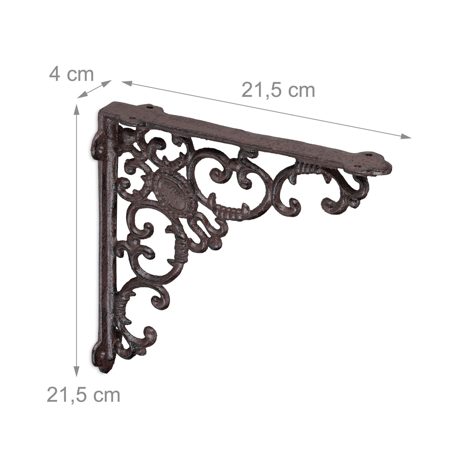 2x shelf bracket forged in cast iron