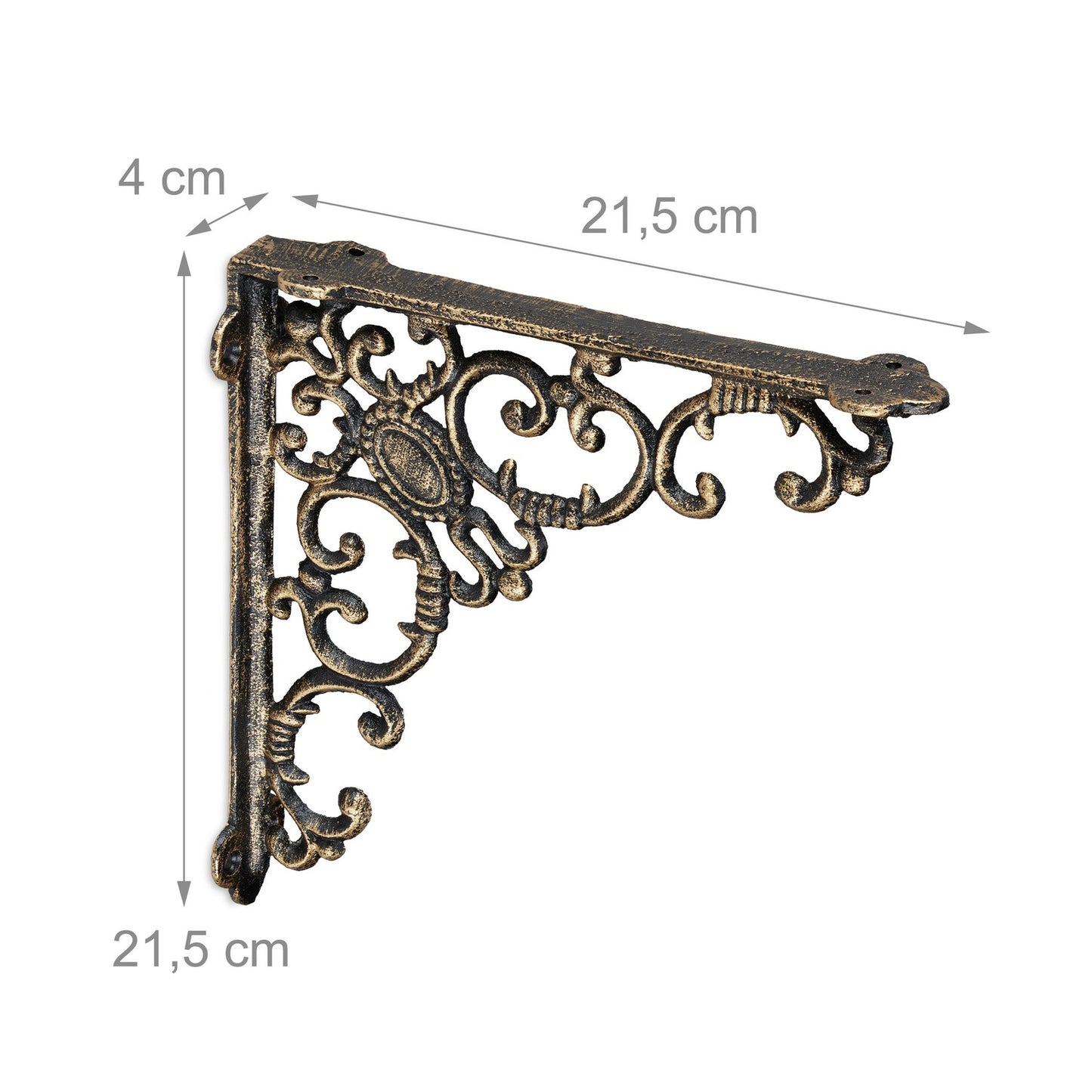 2x shelf bracket forged in cast iron