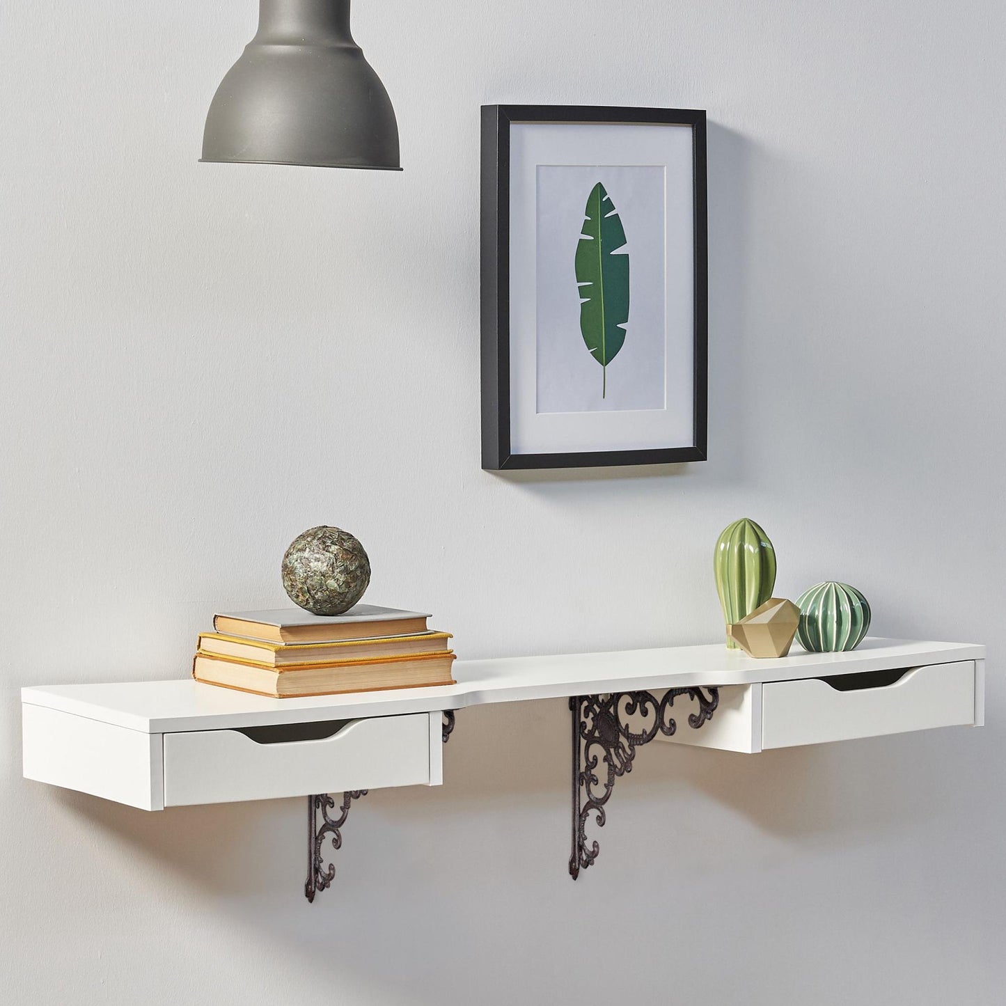 2x shelf bracket forged in cast iron