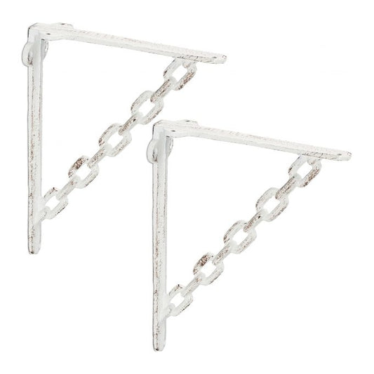 2x shelf bracket in cast iron with chain