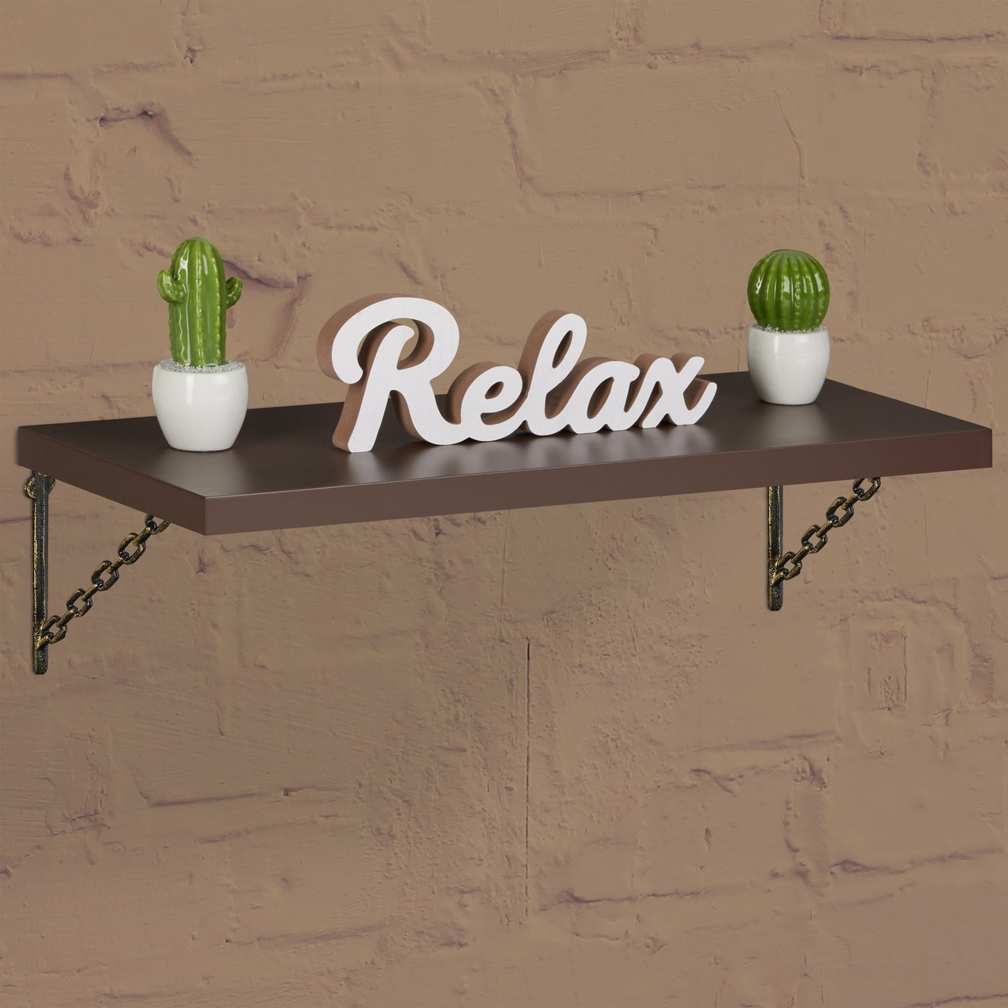 2x shelf bracket in cast iron with chain