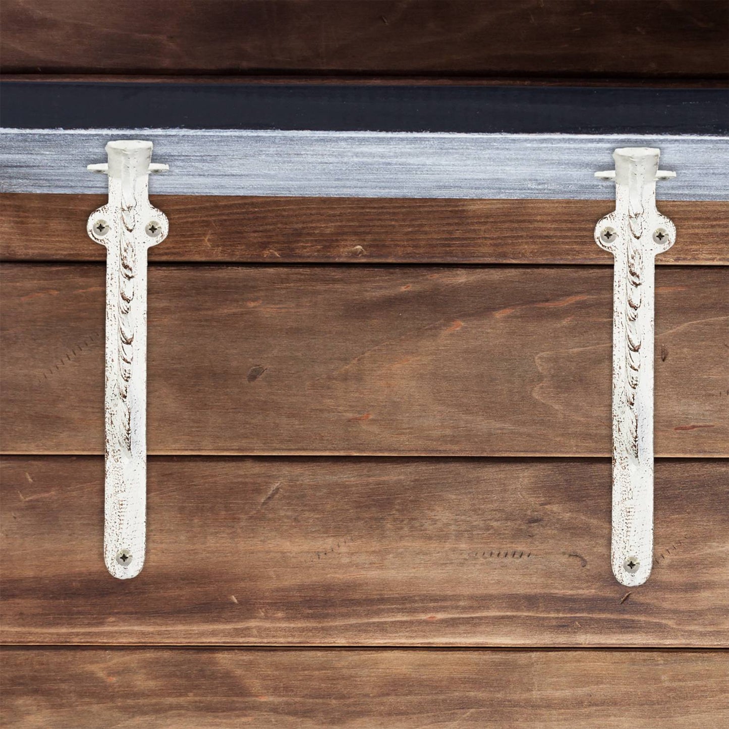 2x shelf bracket in cast iron with spring