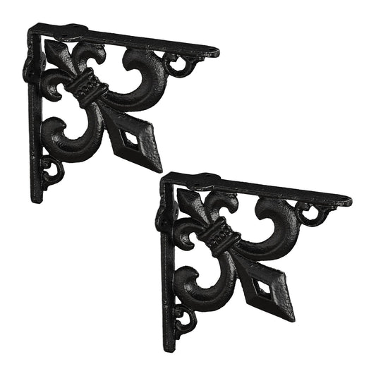 2x shelf bracket with French lily cast iron
