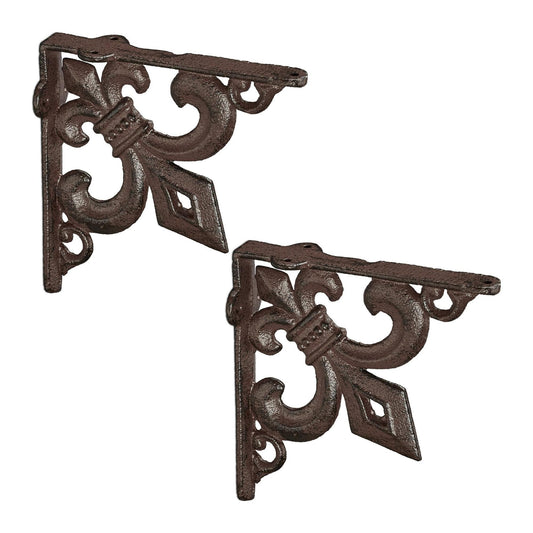2x shelf bracket with French lily cast iron