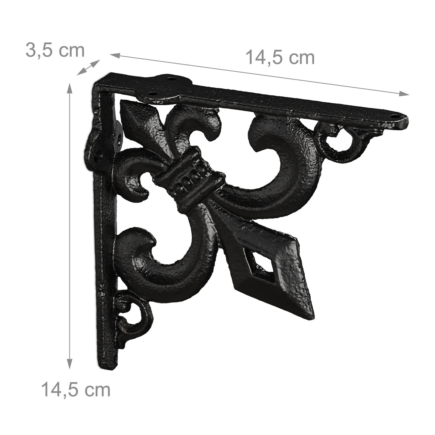 2x shelf bracket with French lily cast iron
