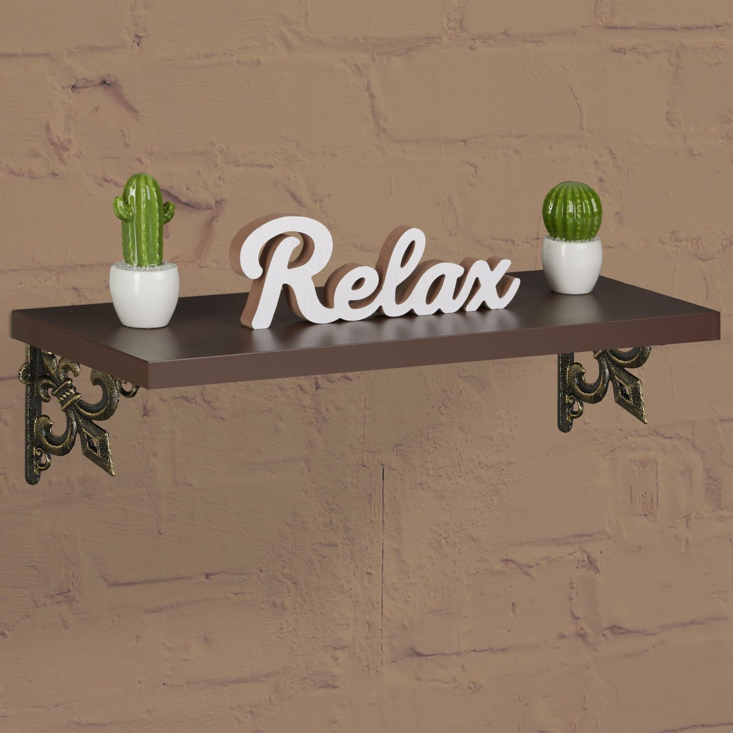 2x shelf bracket with French lily cast iron