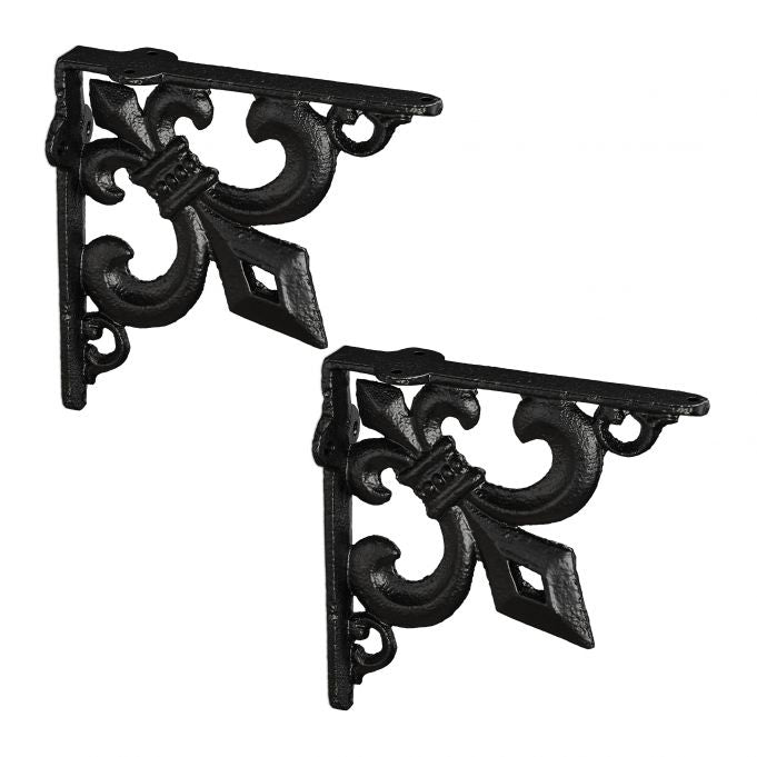2x shelf bracket with French lily cast iron
