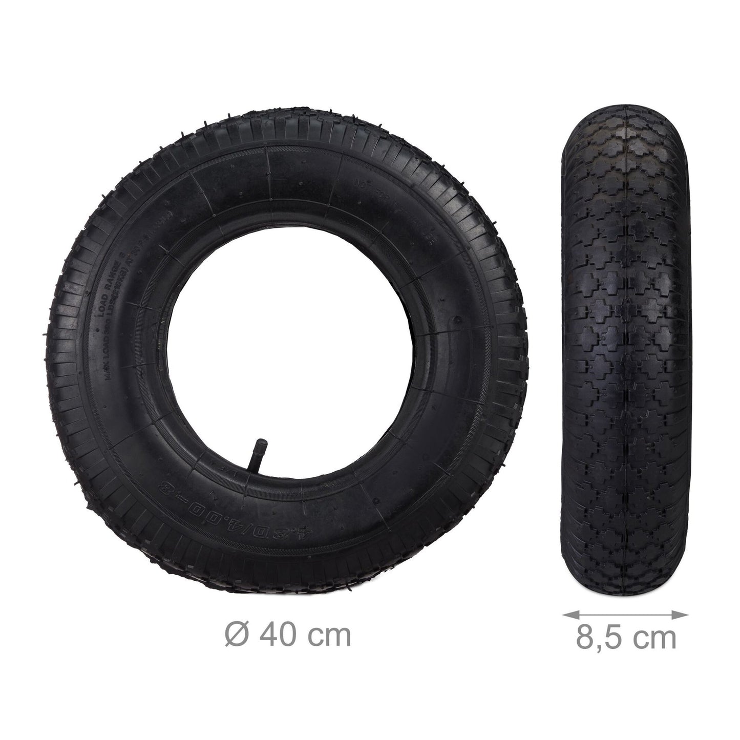 2x tires 4.00-8 for hand-held truck with inner tube