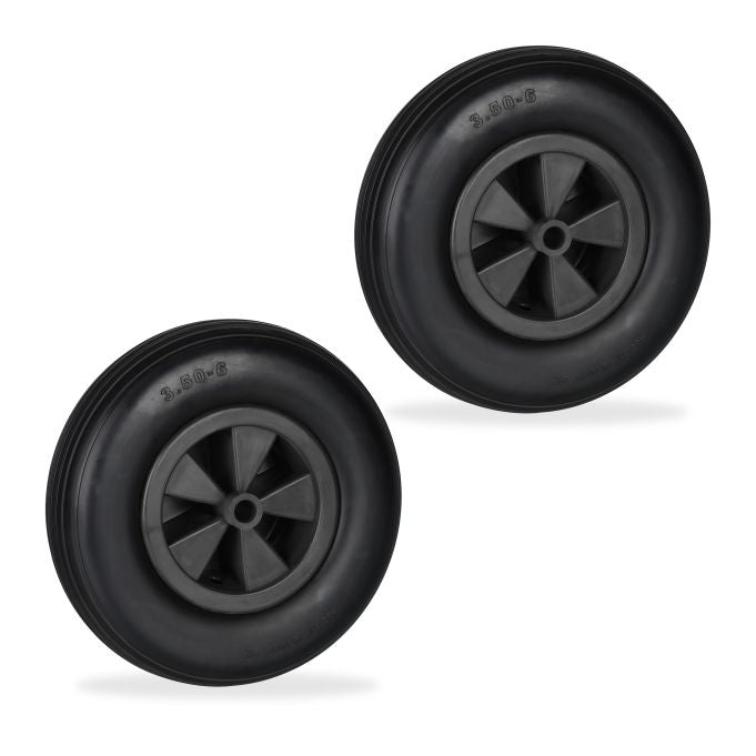 2x wheelbarrow wheels 3.50-6 in black