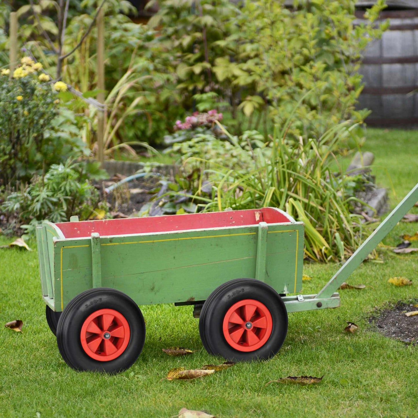2x wheelbarrow wheels 3.50-6 in black/red
