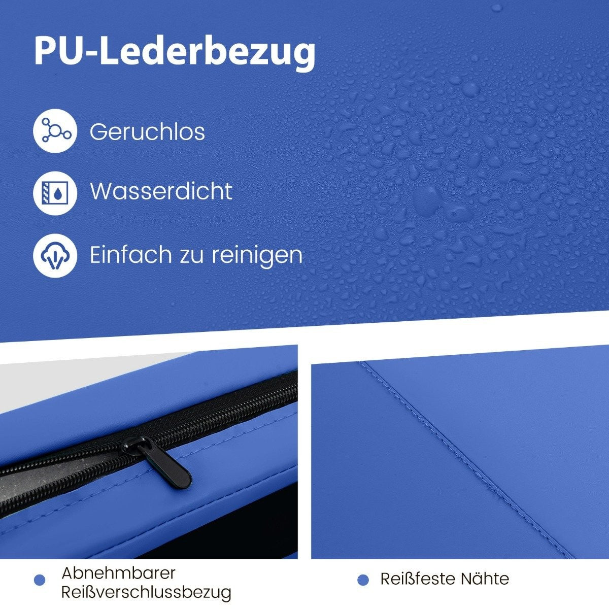300 x 117 x 5 cm soft floor mat gymnastics mat foldable gymnastics mat made of artificial leather blue