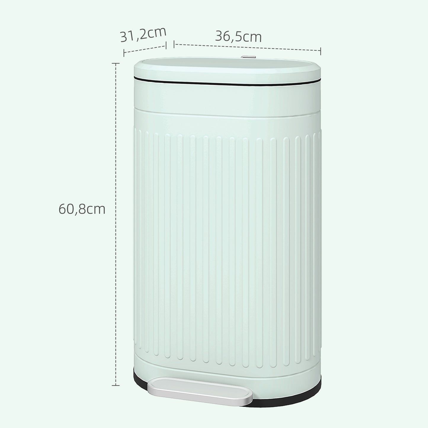 30L Metal Pedal Bin, Soft-Close, Removable Inner Bucket