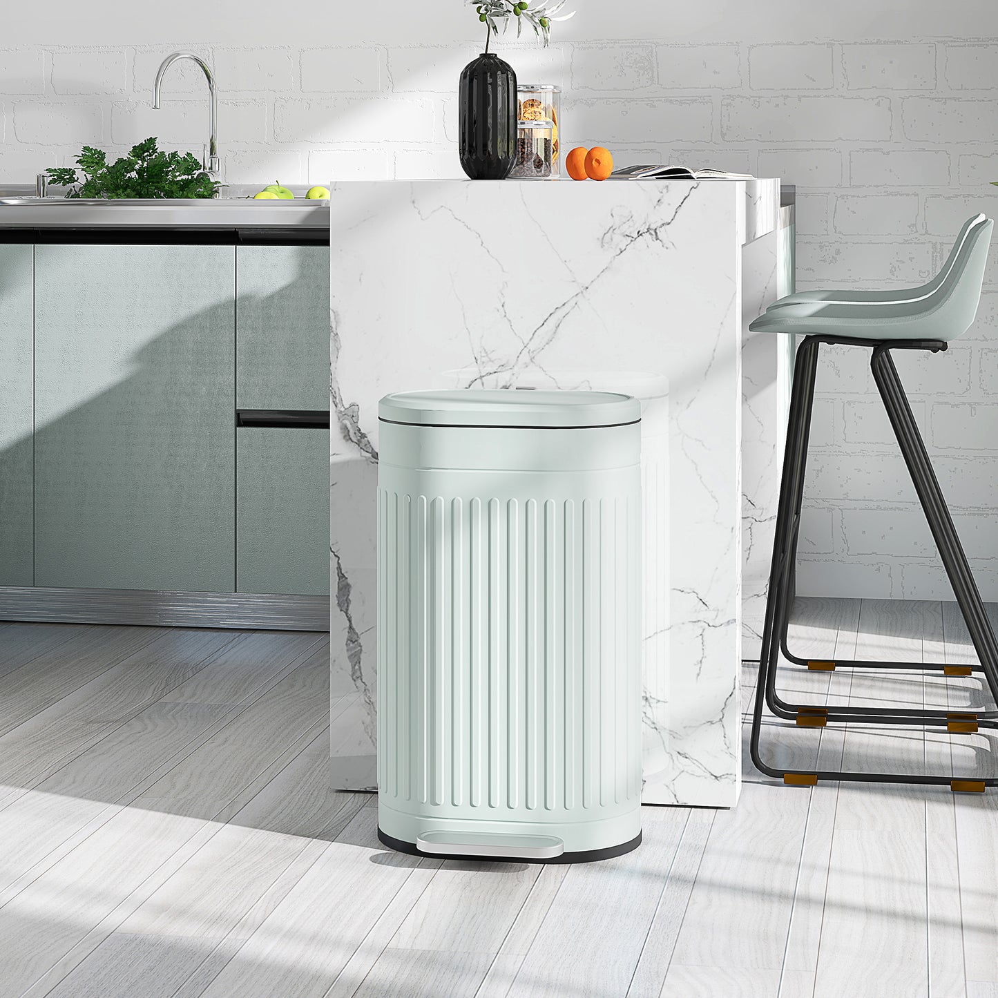 30L Metal Pedal Bin, Soft-Close, Removable Inner Bucket