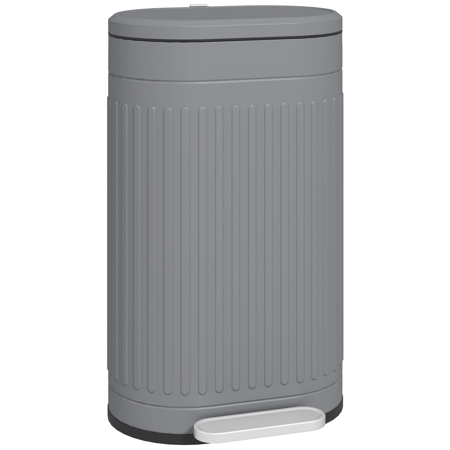 30L Metal Pedal Bin with Soft-Close Lid, Grey