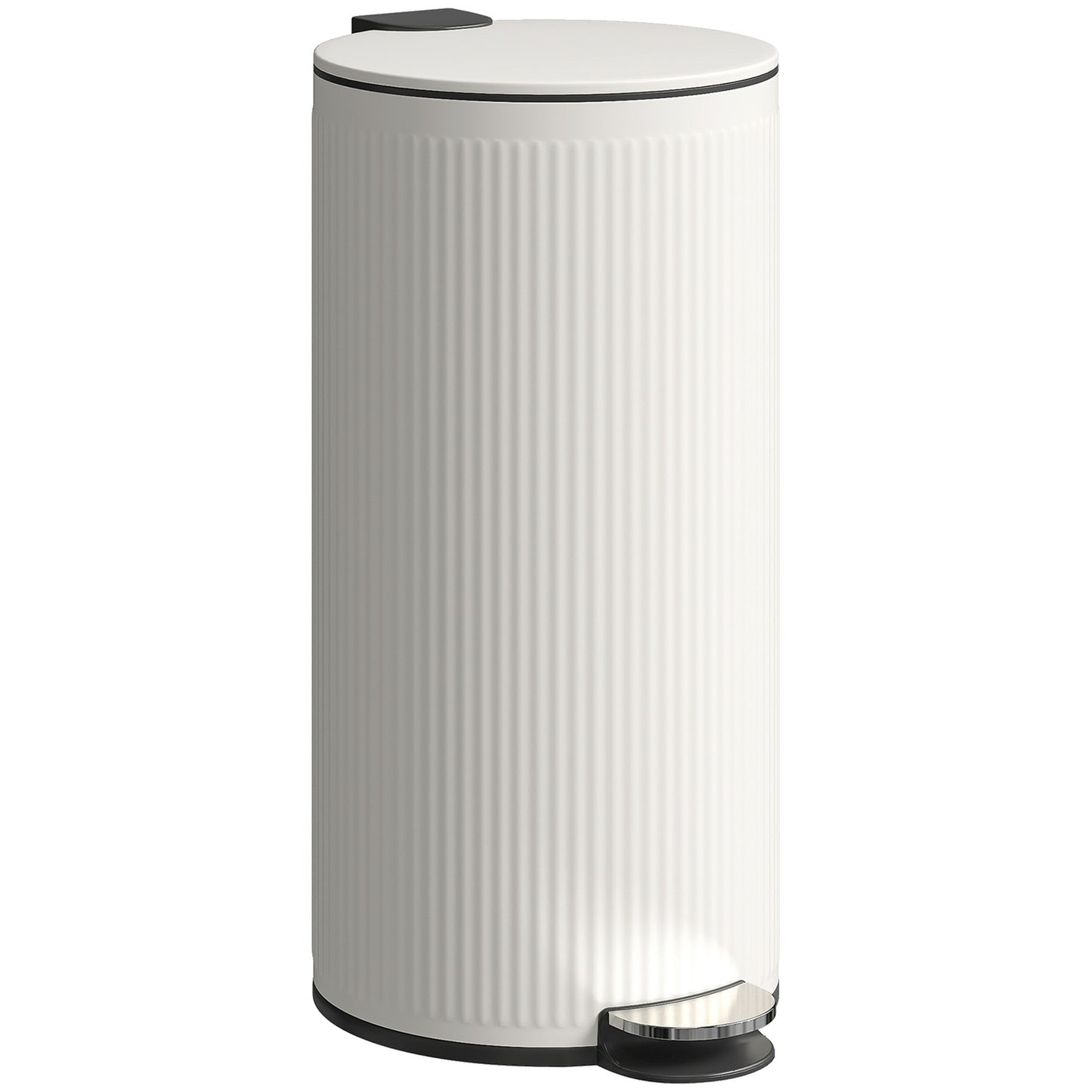 30L Pedal Bin with Soft-Close Lid, Black Metal