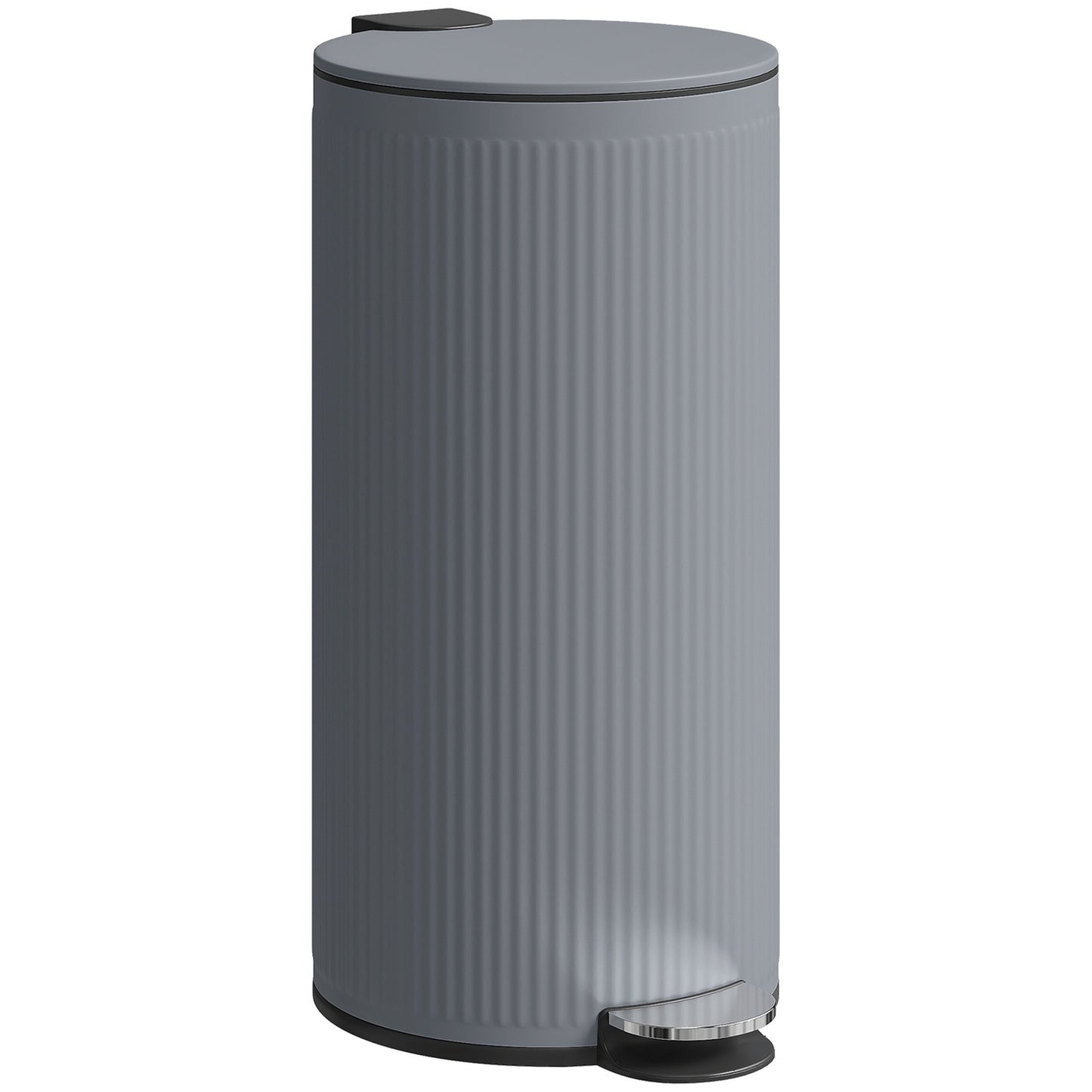 30L Pedal Bin with Soft-Close Lid, Black Metal