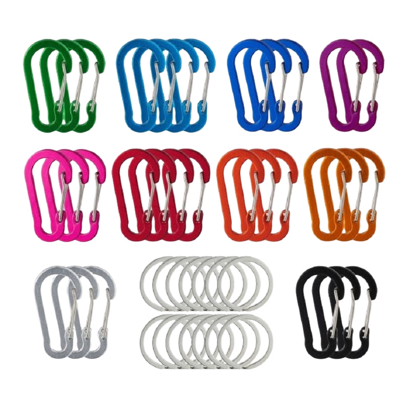 30 carabiners with 14 key rings