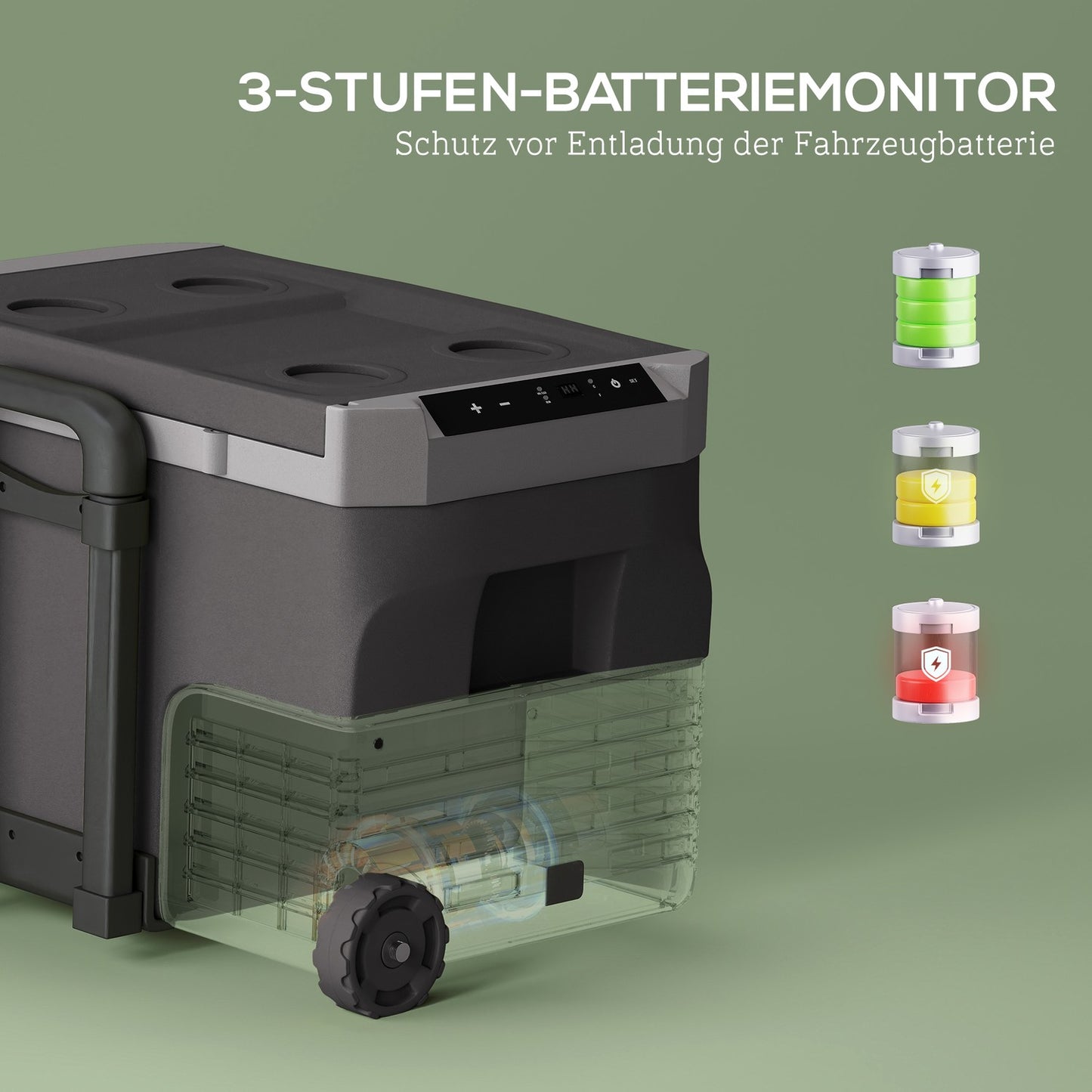 Electric cooler box, 30L, LED, ECO Mode, 12/230V, Black