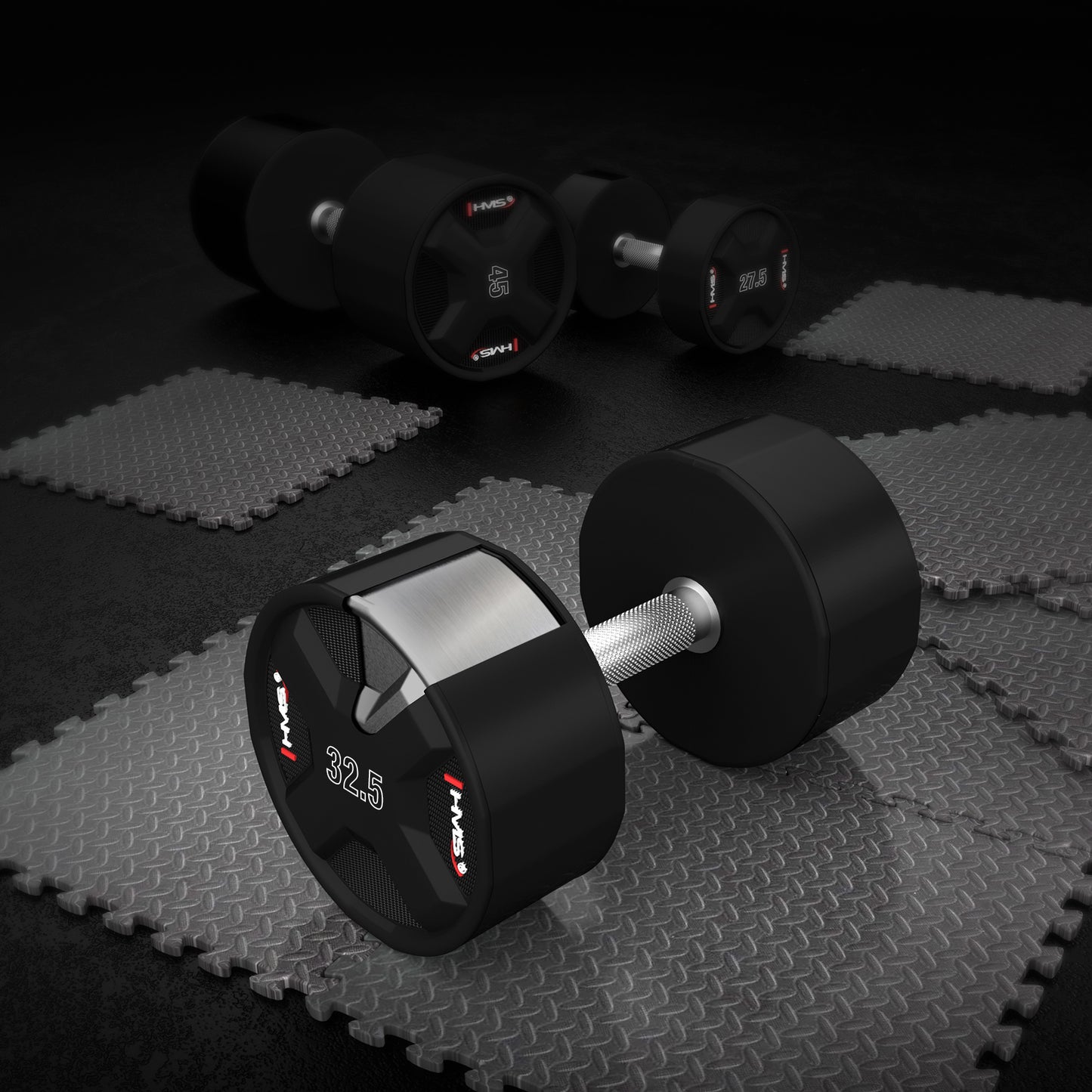 32.5 kg Polyurethane Dumbbell – Durable Fitness Equipment