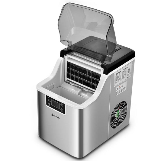 3.2 L ice cube maker ice machine with a top inlet hole 25 x 36 x 38 cm silver