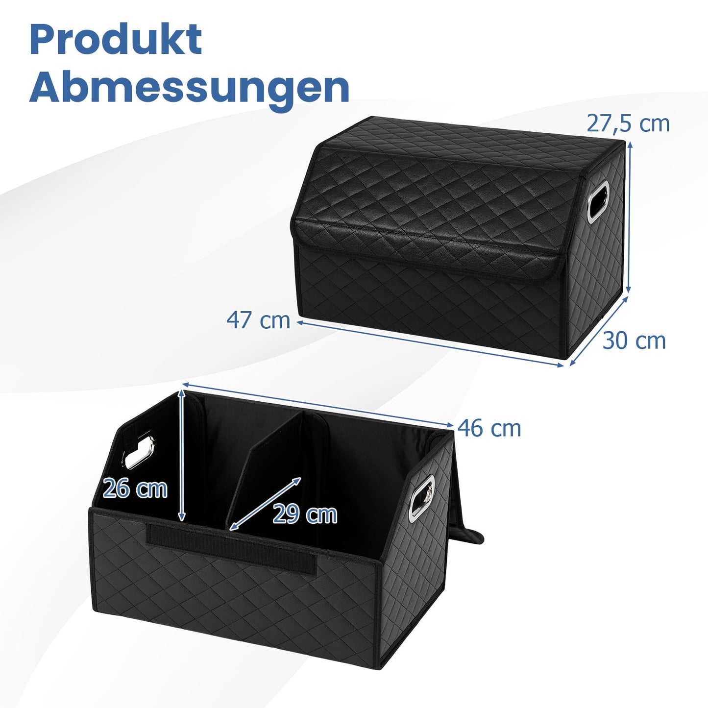 35L Foldable Car Trunk Organizer with Lid & Divider
