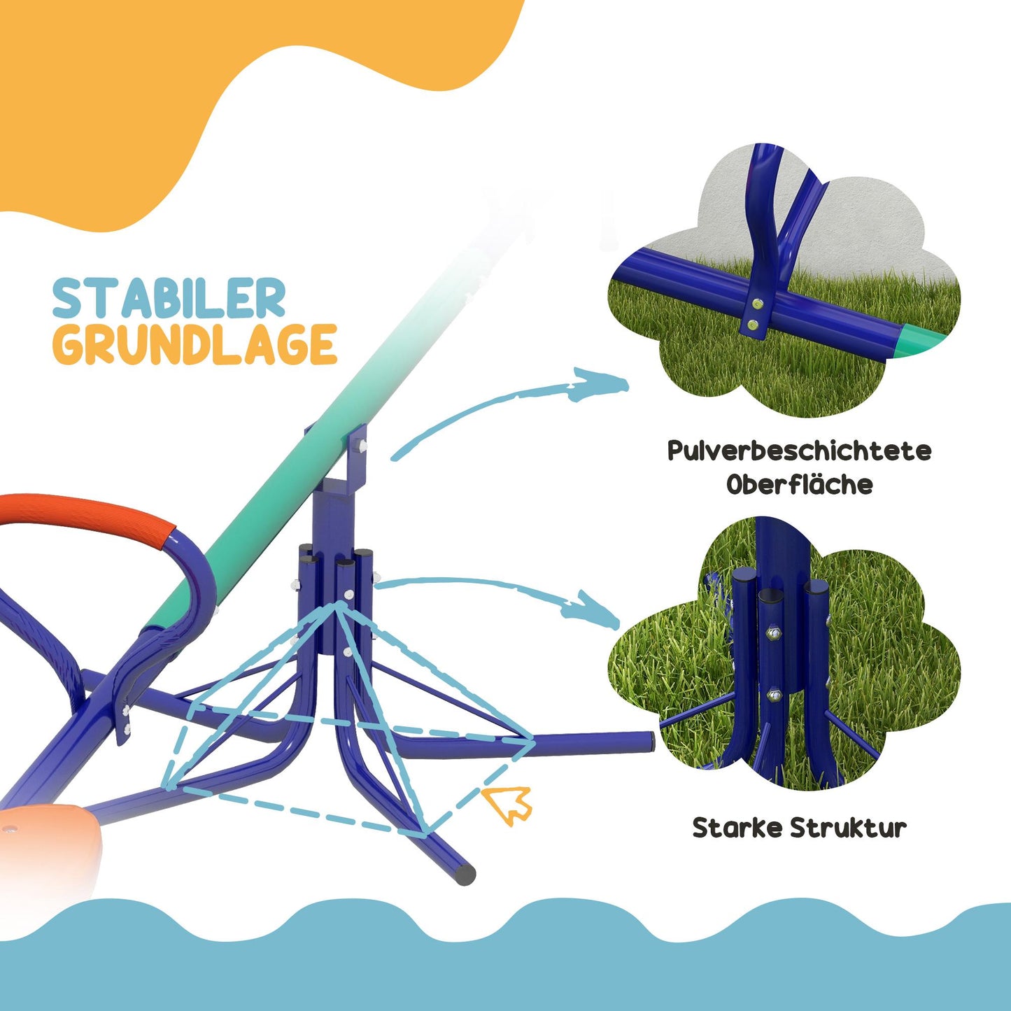 360 Rotating Seesaw for Kids, 2 Seats, UV-Resistant