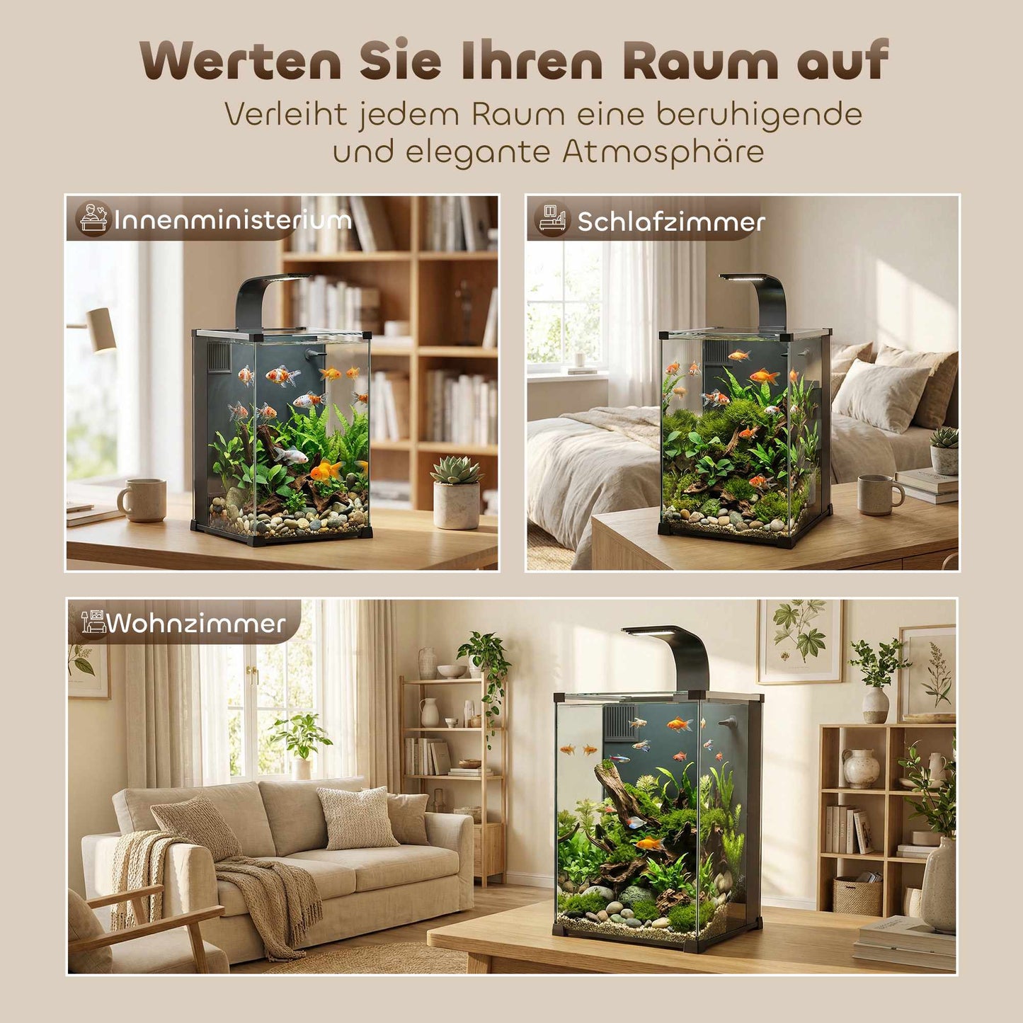 36L Nano Aquarium Set with LED Light and Filter