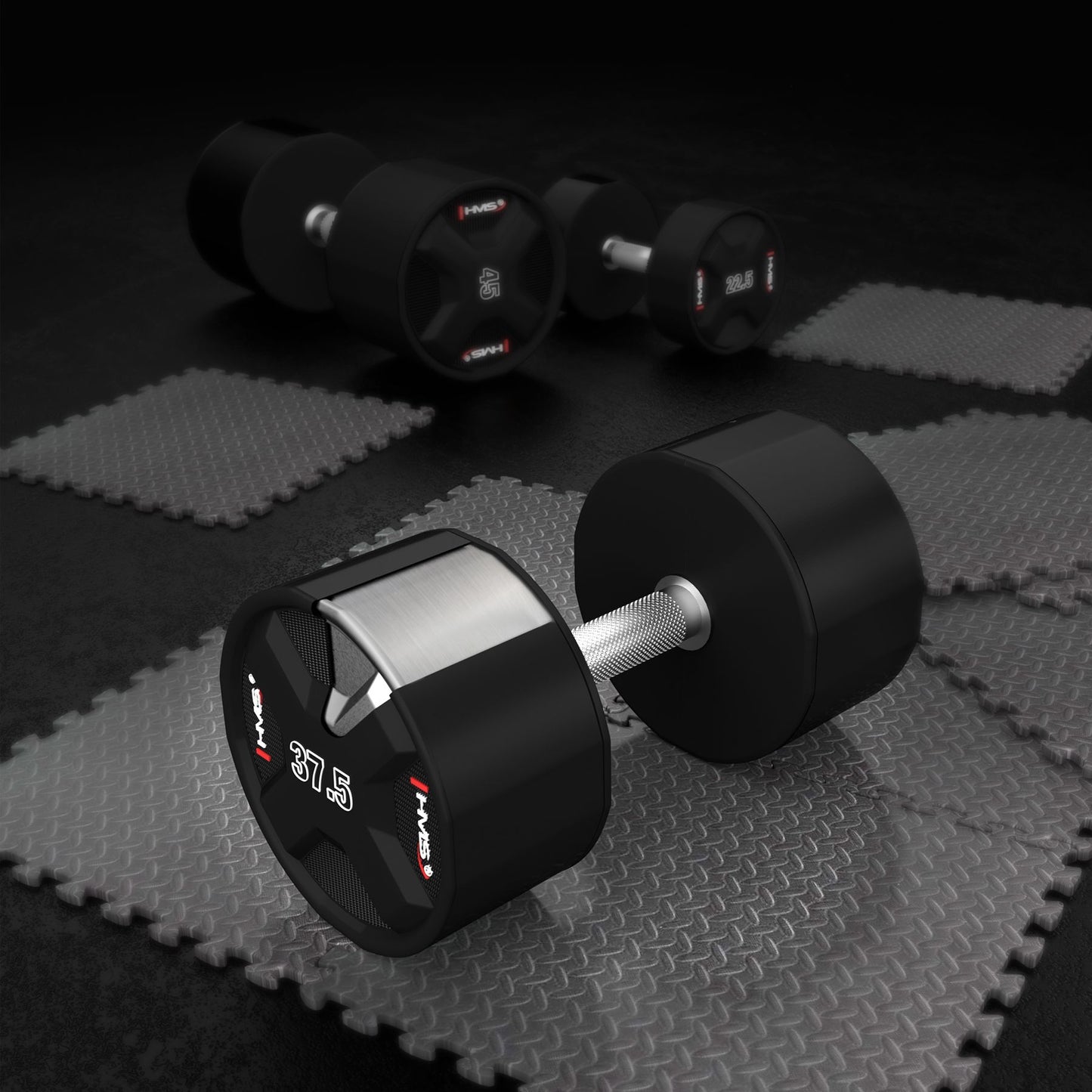 37.5 KG Polyurethane Dumbbell – Durable, Non-Slip Grip