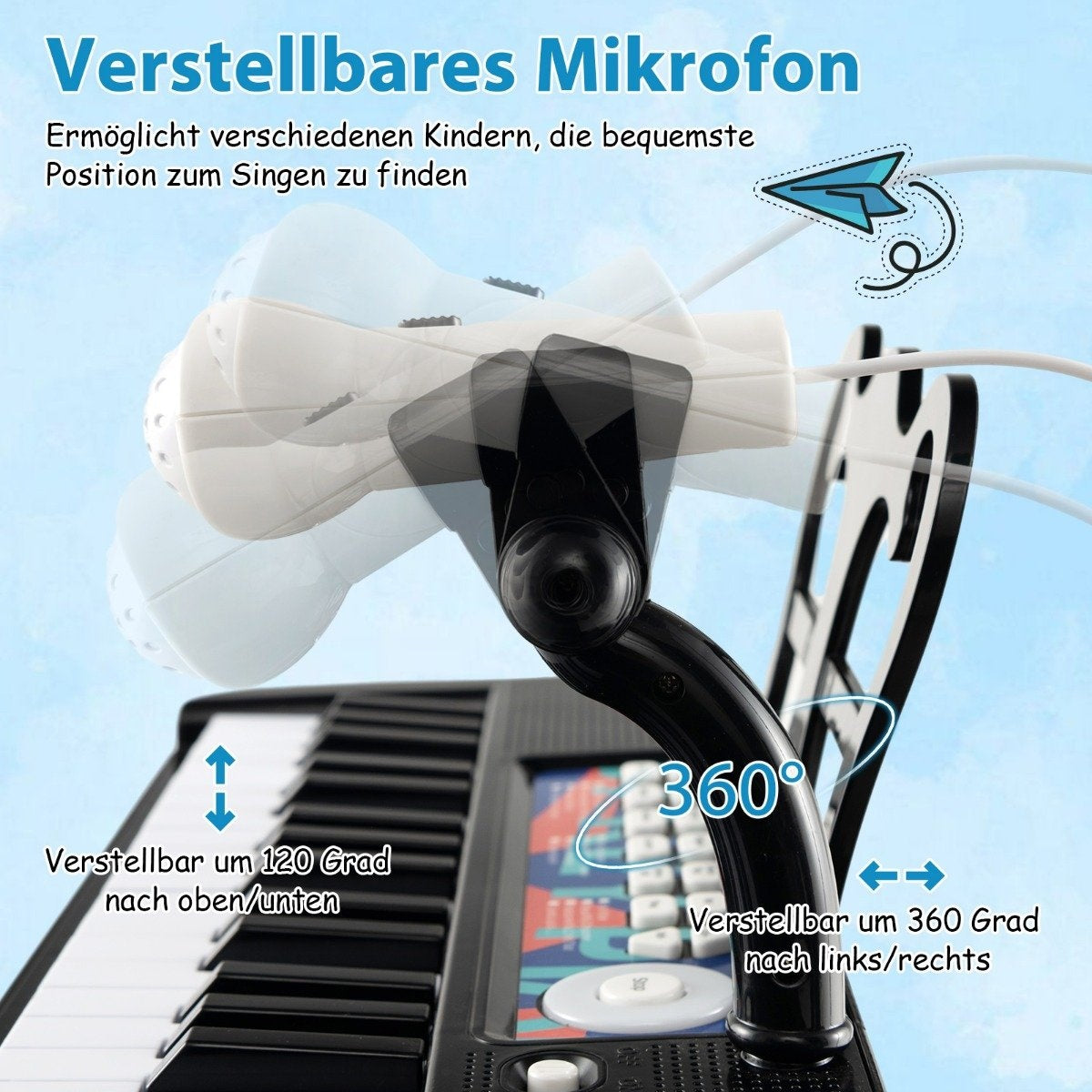 37-Key Kids Electronic Keyboard with Microphone & Stand
