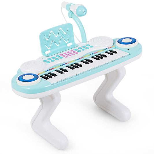 37 Keys Digital Piano Children's Keyboard Piano Keyboard with Microphone 48 x 20 x 38 cm Blue