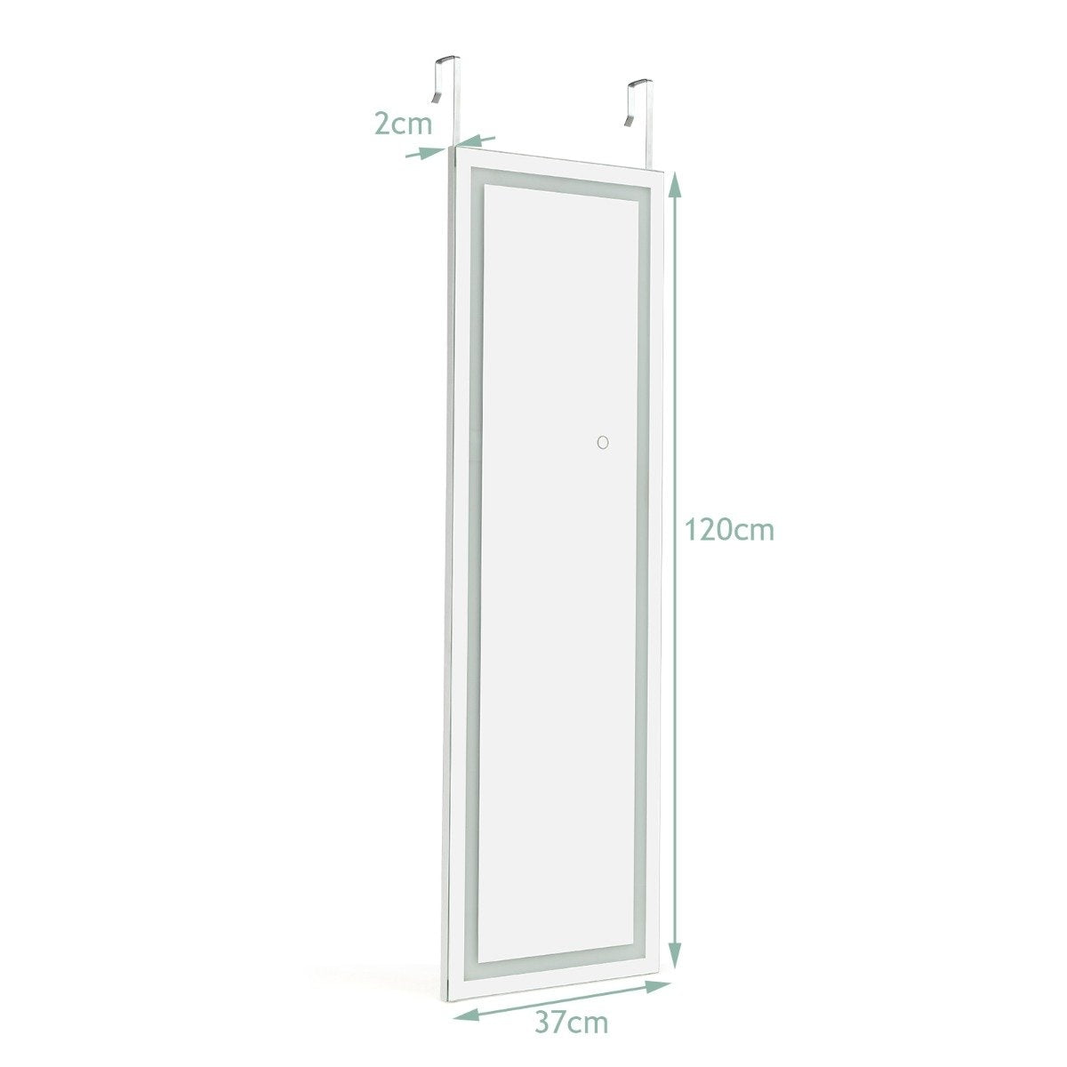 37 x 120 cm 2 in 1 wall mirror with 3 colors LED lighting full length mirror hanging mirror