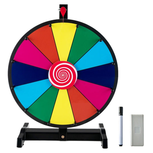 38 cm large wheel of fortune with 12 fields table spinning wheel for prizes colorful
