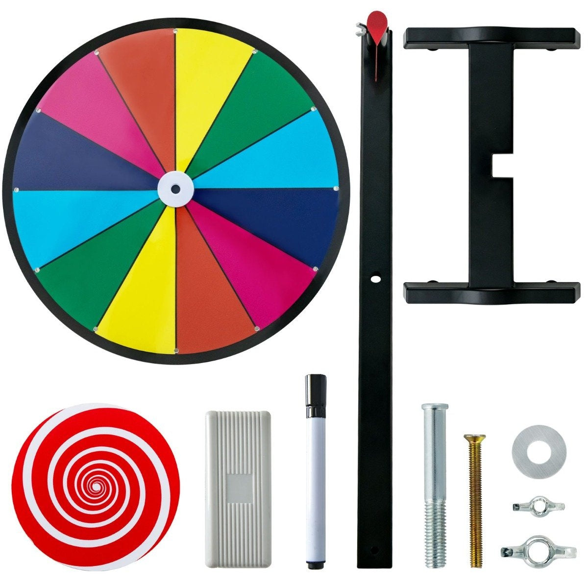 38 cm large wheel of fortune with 12 fields table spinning wheel for prizes colorful