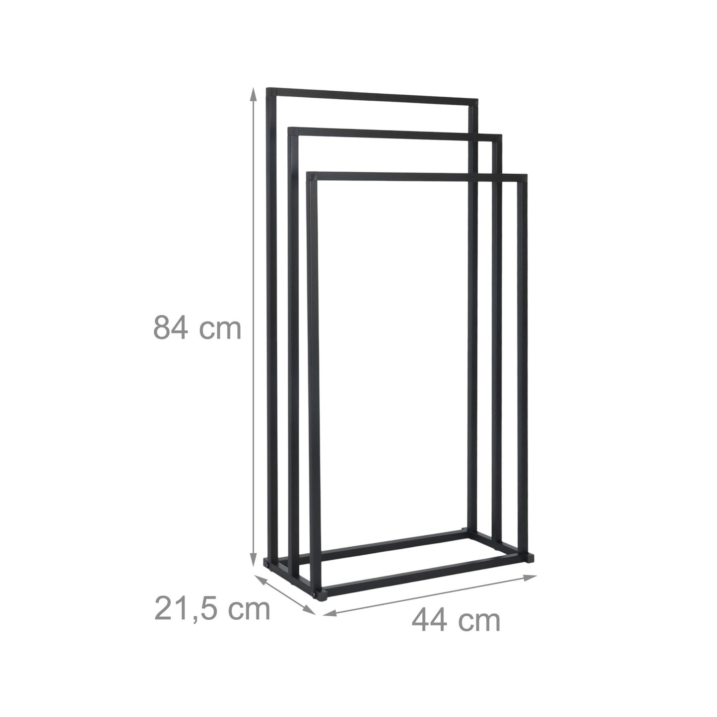 3-Bar Metal Towel Stand – Freestanding Bath Rack